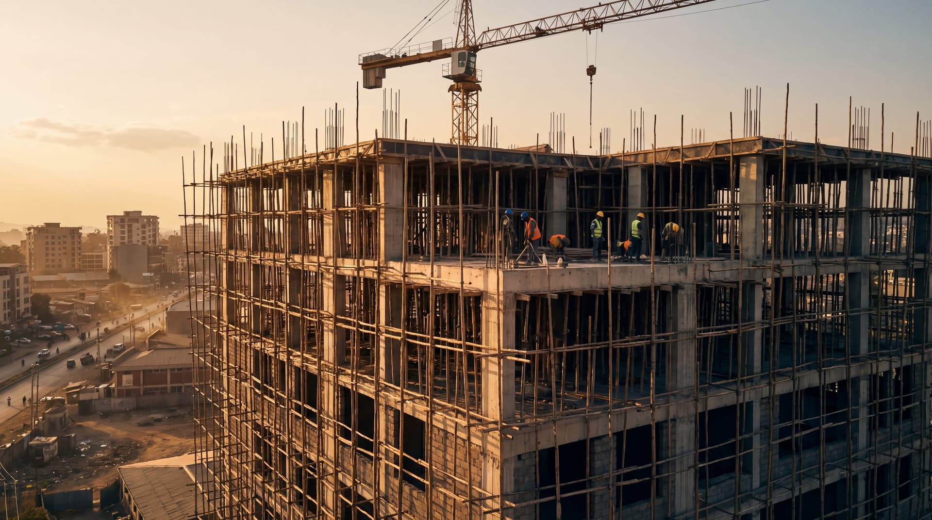 High-rise construction under way in central Addis Ababa